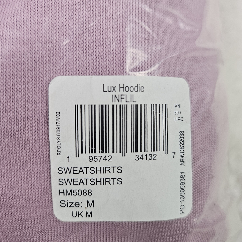 Reebok Oversized Hooded Lux Pink Hoodie Sweatshirt Women's Size Medium - Picture 6 of 6